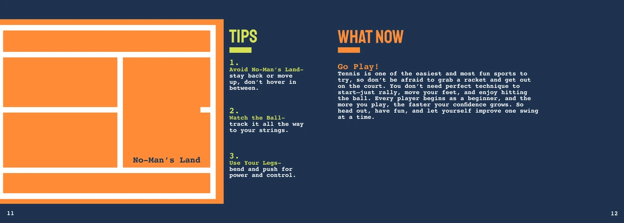 Tennis booklet — Tips and Next Steps